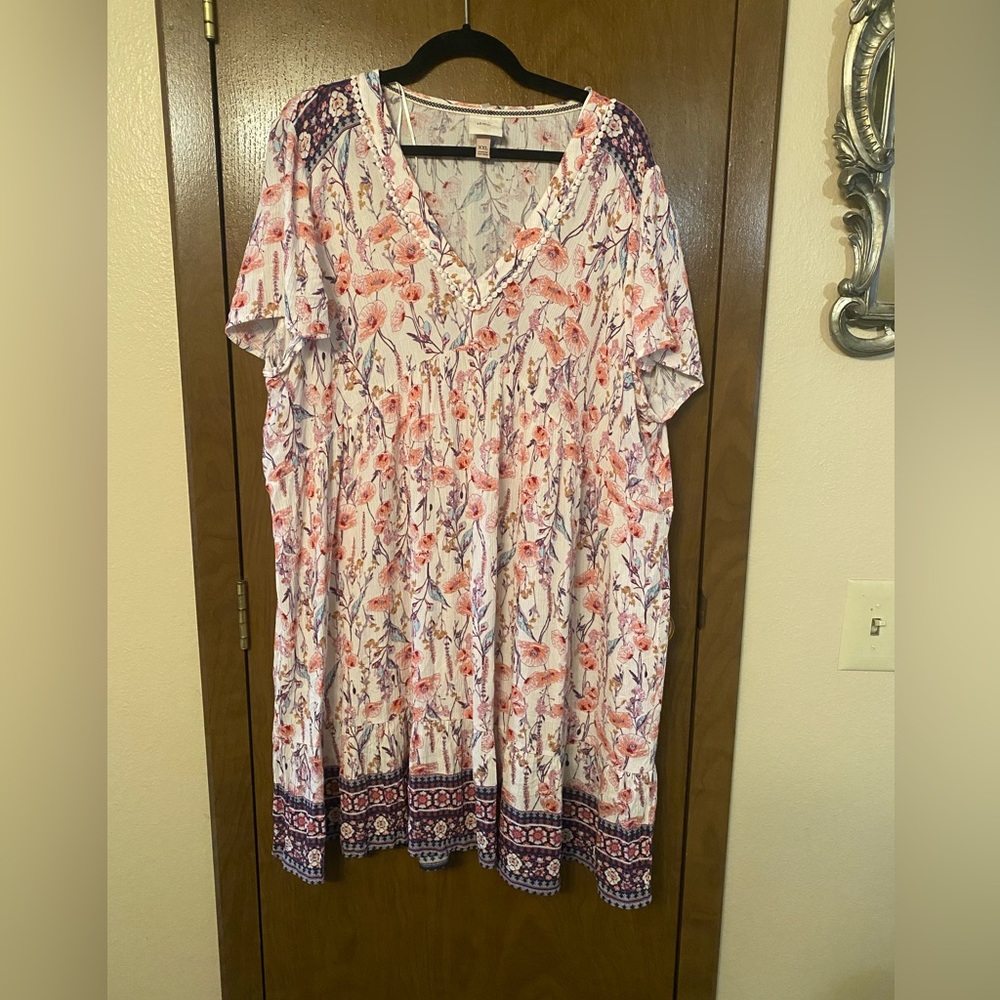 Knox Rose Floral Asymmetrical Dress - Pink and Purple